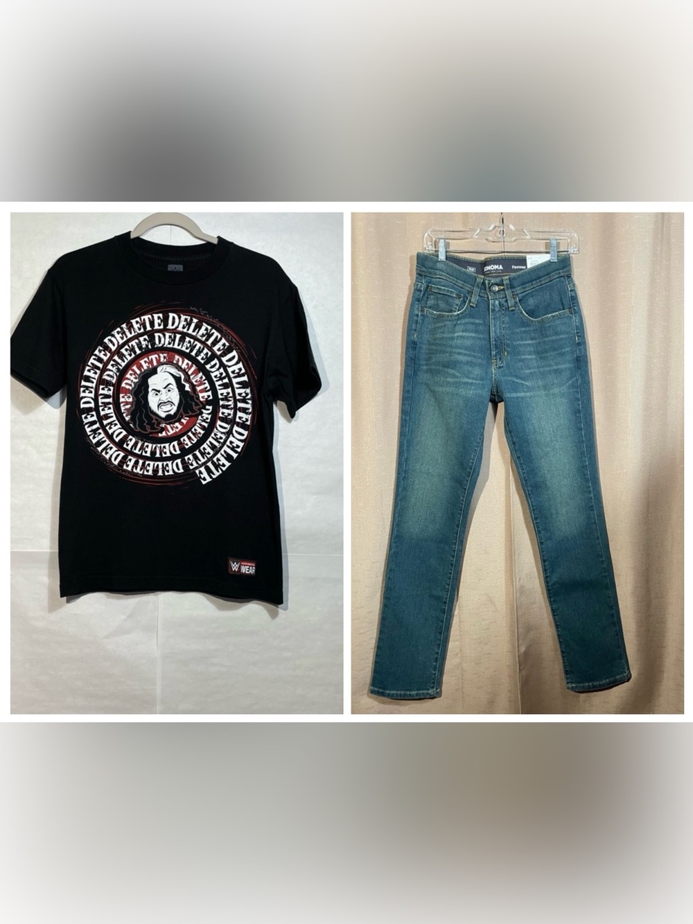 WWE Men's Small Black Matt Hardy GUC & NWT Sonoma Men's 29 x 32 Blue Jeans